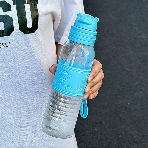 Unbreakable Plastic Water Bottle for Women, 420ml Large Capacity Sports Cup with Straw, Portable Leakproof Design for Gym, Running, Yoga, and Outdoor Activities