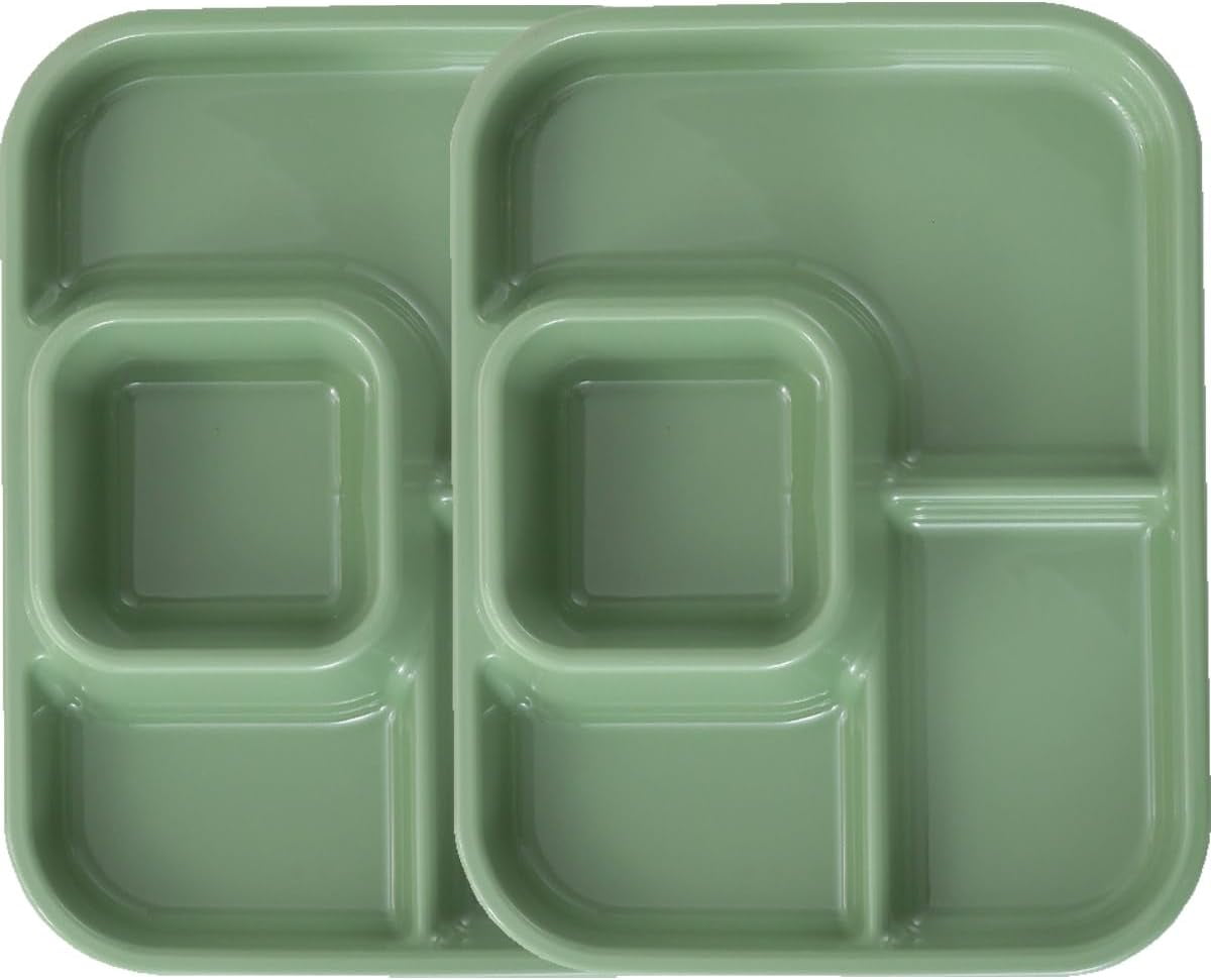 Unbreakable Rectangular Divided Plates for Adults 4 Sections Portion ...