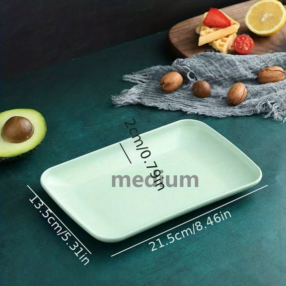 Unbreakable Rectangular Wheat Straw Plates: Lightweight, Durable, All-season Kitchen Essential for Fruits, Snacks, Pasta, and More