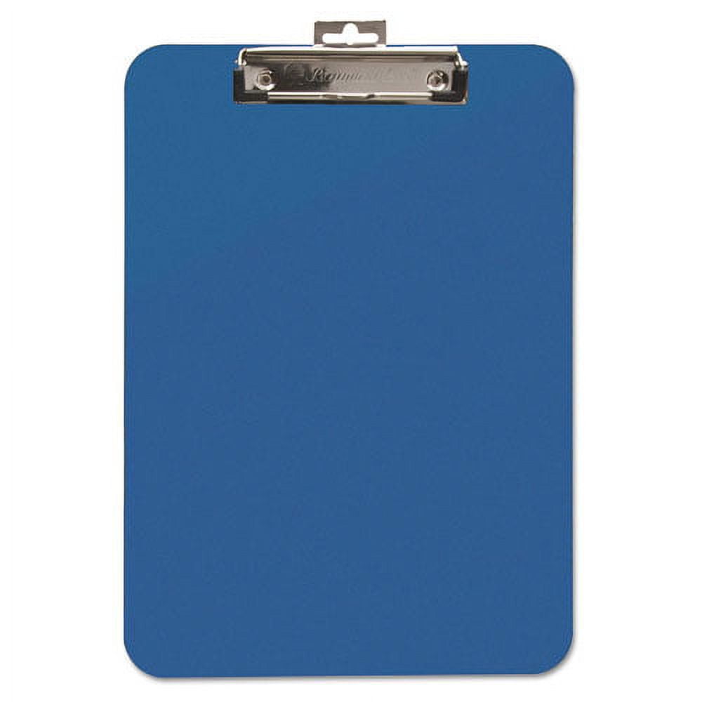 Unbreakable Recycled Clipboard, 0.25" Clip Capacity, Holds 8.5 x 11 Sheets, Blue | Bundle of 10 Each