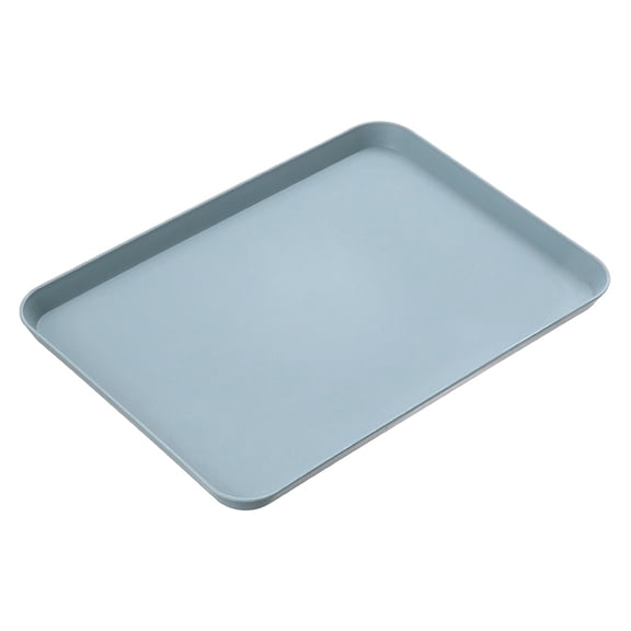 Unbreakable Serving Tray,Heavy Duty Decorative Tray, Fast Food Rectangular Serving Tray, Great for Dinner, Tea, Bed, Bar, Breakfast, Food (Blue) 13.38x9.44"