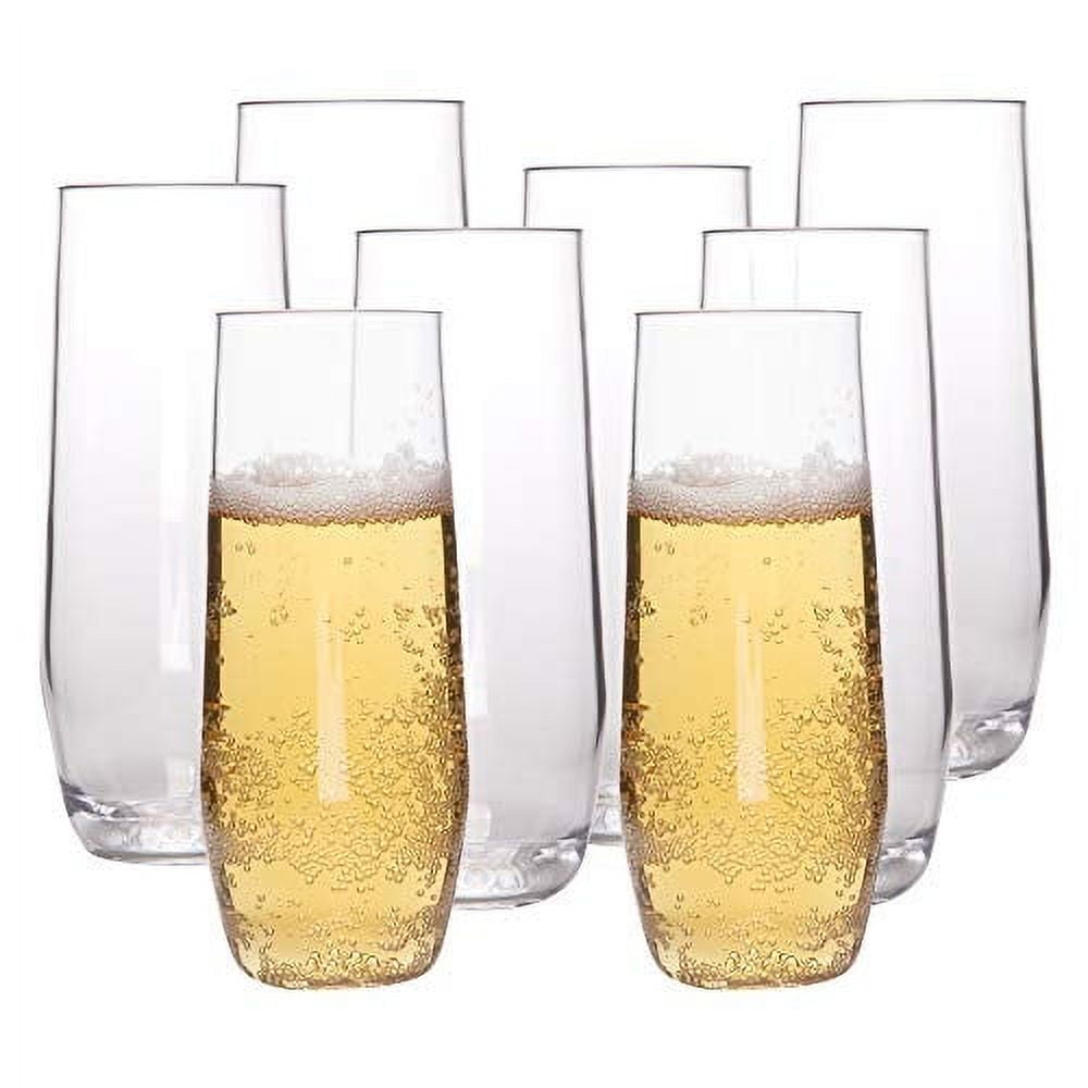 8 Pack Insulated Champagne Tumblers, Stemless Champagne Tumbler 6 Oz,  Champagne 7445007636662