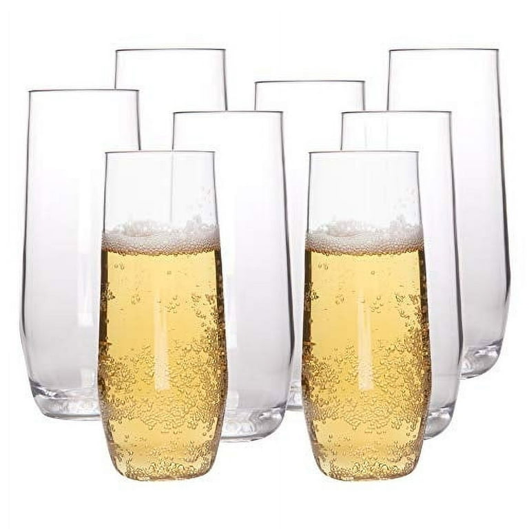 Unbreakable Stemless Champagne Glasses, 12oz - 100% Tritan - Shatterproof,  Reusable, Dishwasher Safe Champagne Flutes (Set of 8) - Indoor Outdoor  Drinkware Great Mother's Day Gift 