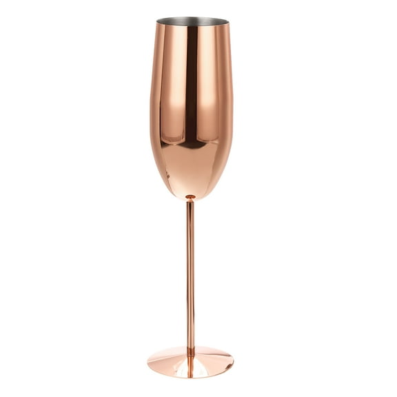 Unbreakable Stemmed Champagne Glasses, 270ml/9 OZ Red Wine Glass Metal Stemmed Shatter Proof Champagne FlutesRose Gold