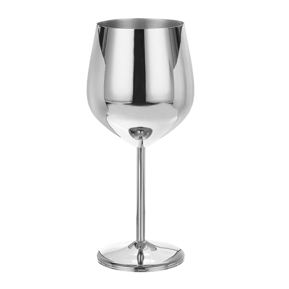 Unbreakable Stemmed Champagne Glasses, 500ml/18 OZ Red Wine Glass Metal Stemmed Shatter Proof Champagne FlutesSilver