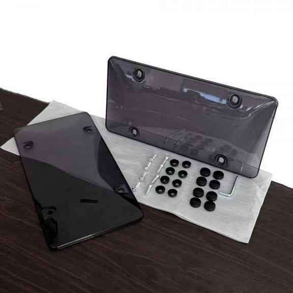 Unbreakable Visible License Plate Frame Covers 4 Holes Universal 2pcs * 2 PACKS