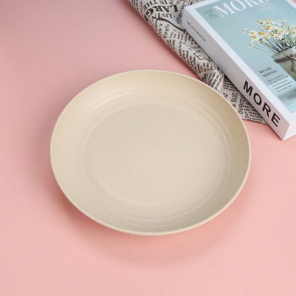 Unbreakable Wheat Straw Plates, 10 Inches Deep Dinner Plates, Reusable Kids Plates, Dishwasher & Microwave Safe, BPA Free Kitchen Plates, Lightweight Dinnerware Set for Kids & Adult