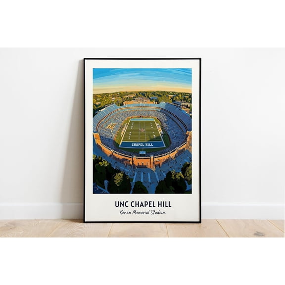 Unc Chapel Hill Stadium College Dorm Kenan Memorial Football Poster, Game Room And Office Decor