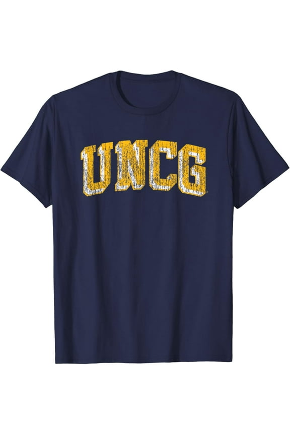 Unc Greensboro Spartans Retro Arch Navy T-Shirt