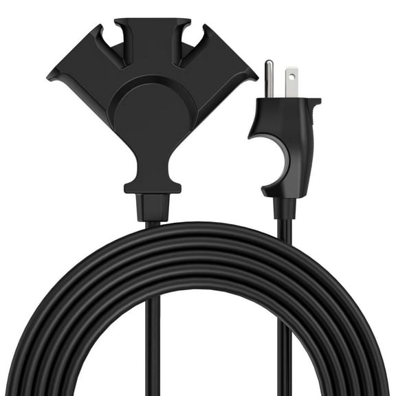 Comfort Grip 3-Outlet Extension Cord 8 ft  Ergonomic Indoor Power Cord with Easy Plug Design, 3 Outlet Hub & ETL Certified for Home, Office & Dorm