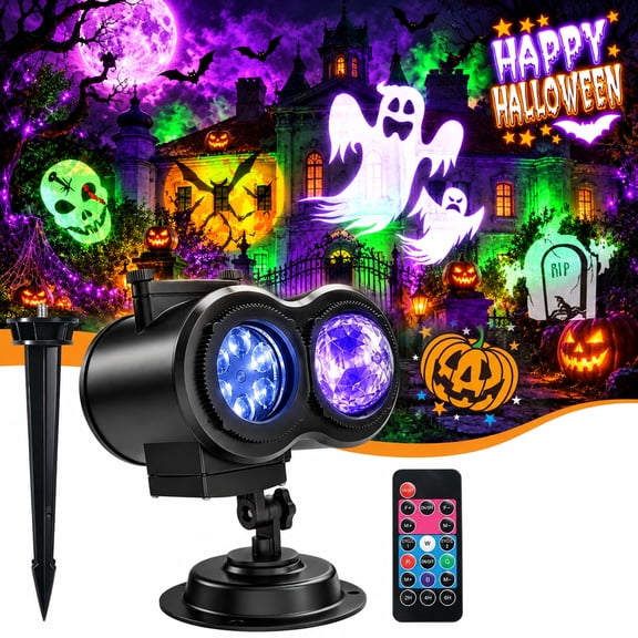 Uncahome Halloween Projector Lights,2026 Upgraded Holiday Projectors,16 HD Slides LED Waterproof Light (Ocean Wave & Patterns) for Outdoor & Indoor Home Party Xmas Decor