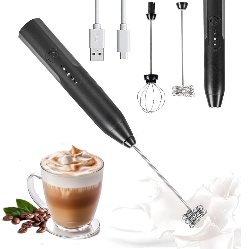 Uncahome Milk Frother Wand Drink Mixer - Handheld Milk Frother Electric Whisk - Easy-Clean Stainless Steel Frother Wand & Mini Blender - Electric Coffee Frother for Milk Coffee Lattes - Walmart.com