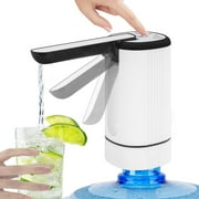 Uncahome Water Dispenser for 5 Gallon Bottle, Rechargeable Portable Electric Water Bottle Pump, Foldable Automatic Water Jug Pump for for Home, Office & Camping (White)