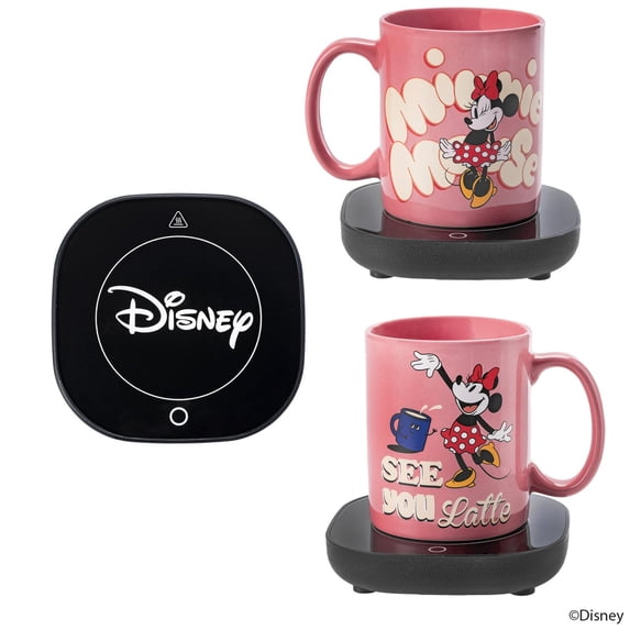 Uncanny Brands Disney Minnie Mouse 12oz Mug Warmer Set