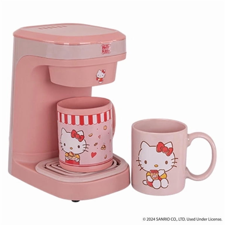 Uncanny Brands Hello Kitty Coffee Maker Gift Set, Single-Serve, 2