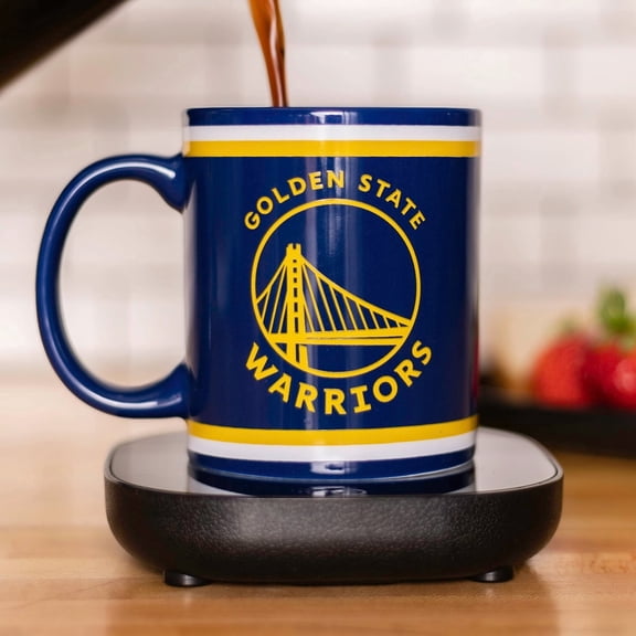 Uncanny Brands NBA Golden State Warriors Logo 12oz Mug Warmer Set