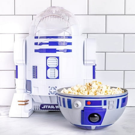 Uncanny Brands Star Wars R2D2 Popcorn Maker- Fully Operational Droid Kitchen Appliance - White