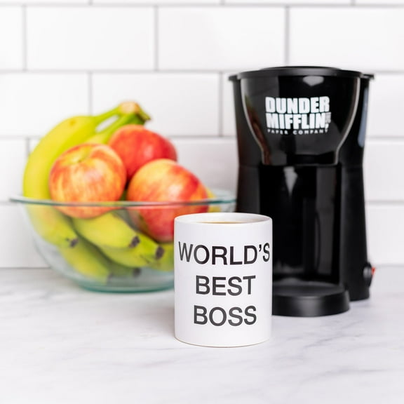 Uncanny Brands The Office Single Cup Coffee Maker with World's Best Boss Mug- From Dunder Mifflin