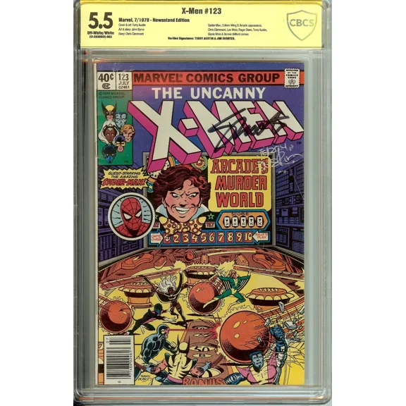 Uncanny X-Men #123 (Marvel, 1979) CBCS 5.5 Dual Signed by Jim Shooter & Terry Austin