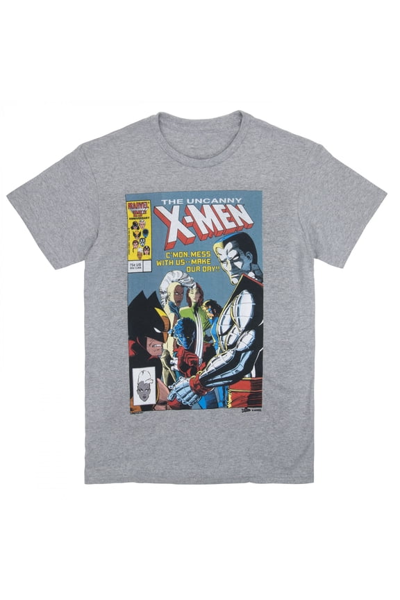 884666-large Uncanny X-Men No.210 Cmon Mess with Us T-Shirt, Gray - Large
