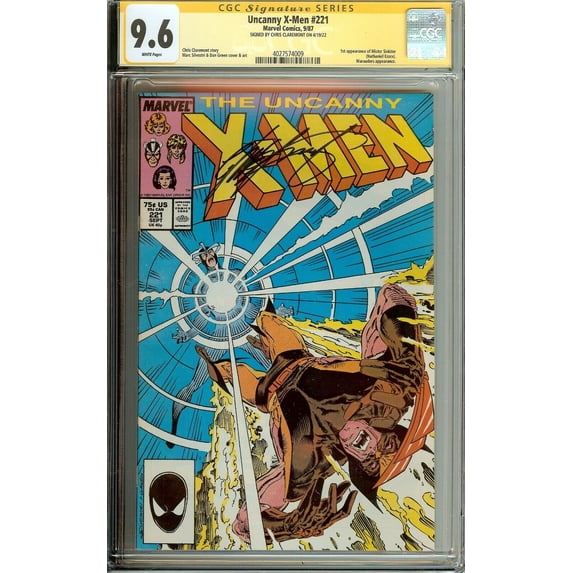 Uncanny X-Men #221 Signed Chris Claremont 1st Mr Sinister CGC 9.6