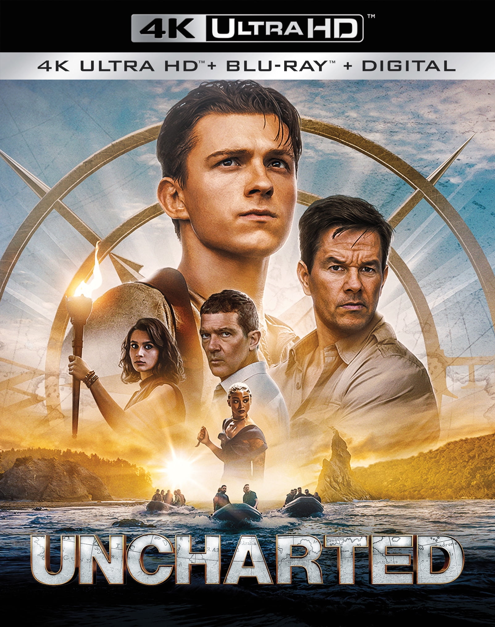  Uncharted [4K UHD] [Blu-ray] : Tom Holland, Mark