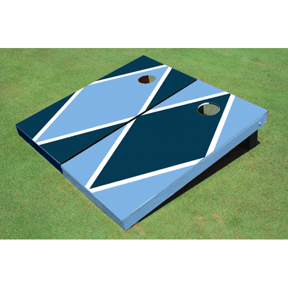 Unci Blue And Navy Alternating Diamond Custom Cornhole Board