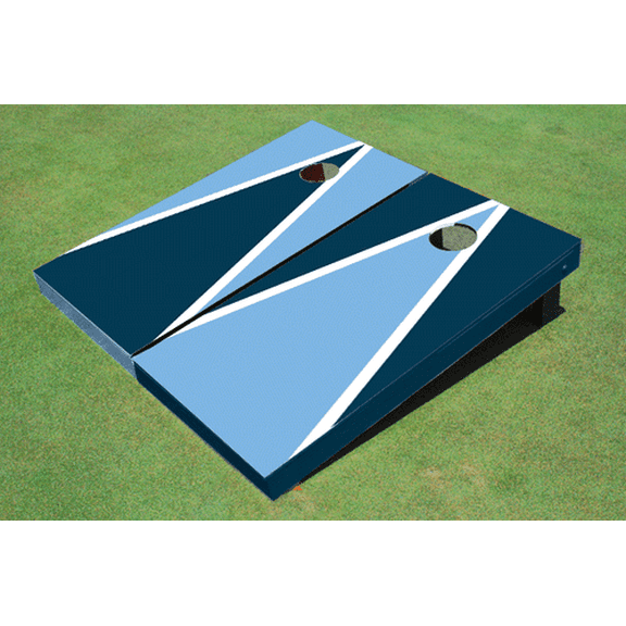 Unci Blue And Navy Alternating Triangle Custom Cornhole Board