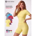 thumbnail image 1 of Uncia Active Women's 2-Piece Tracksuit Set - Seamless-Free Shorts, Raglan Sleeves Tee with Flat Tummy & Glute-Lifting Fit, Workout Gym Matching Sets for Outdoor Yoga, 1 of 6