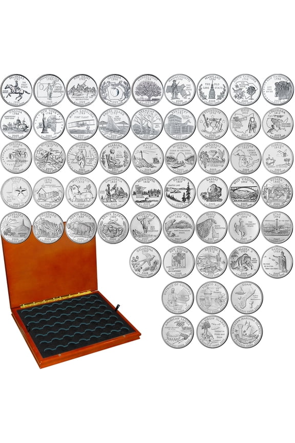 Uncirculated State & Territory Quarters Complete Set of 56 Copper-Nickel Clad