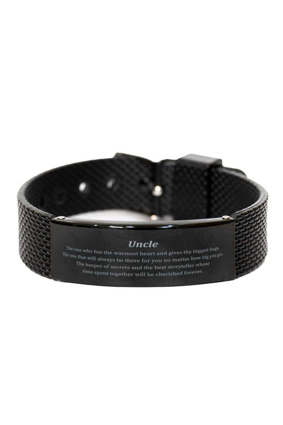 Uncle Black Shark Mesh Bracelet - The Warmest Heart Gift for Christmas, Birthday, and Graduation - Cherished Forever by Uncle
