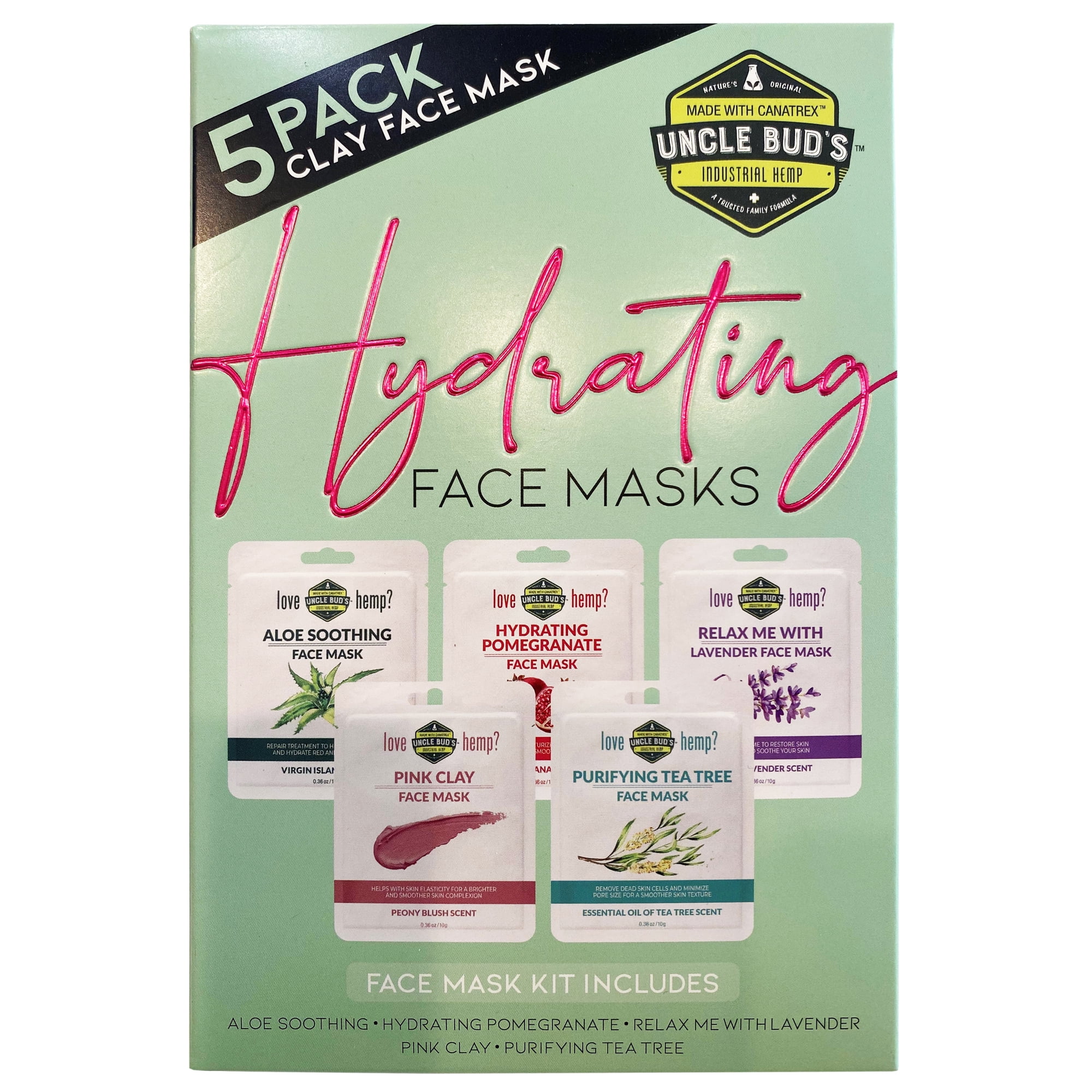 Uncle Bud's 5 Pack Hydrating Clay Face Mask Kit
