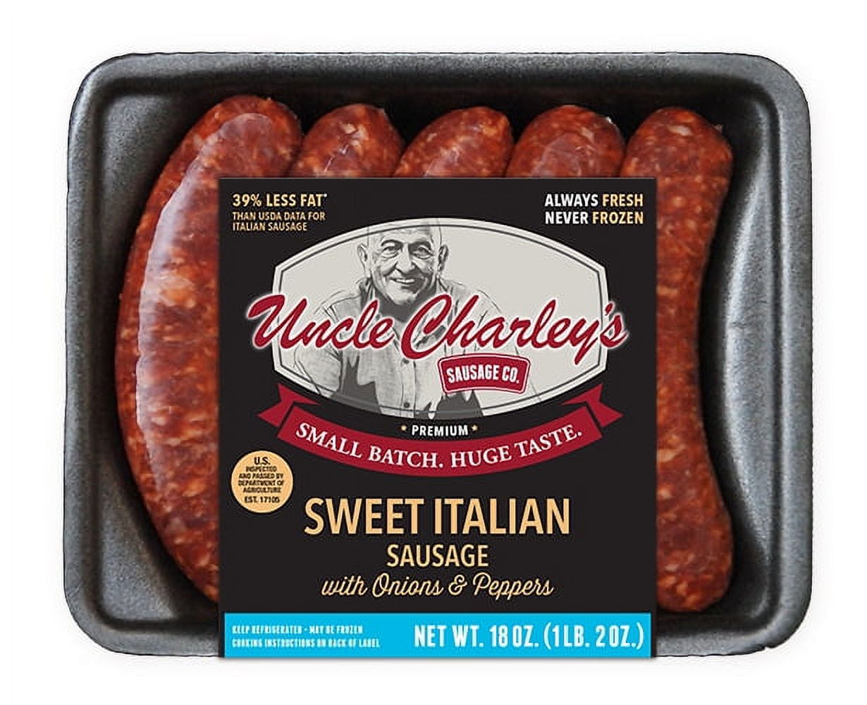 Uncle Charley's Sweet Pork Italian Grillers with Pepper and Onion