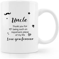 Uncle Coffee Mug,Best Uncle Gifts,Fathers Day Birthday Christmas Gifts From Niece Nephew,Thank You For Being Such An Important Piece Of My Life Coffee Mug 11oz
