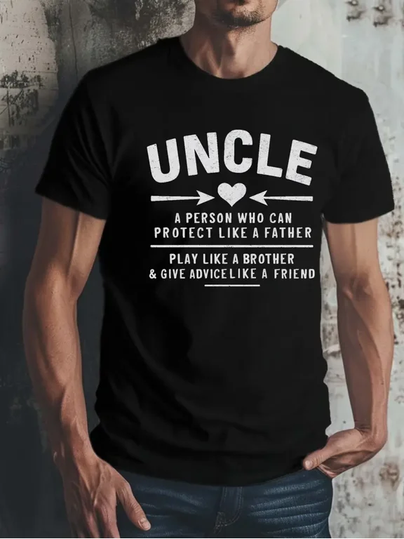 Uncle Definition Quote Protect Like a Father Gift for Uncle Men Graphic Short Sleeve T-Shirt