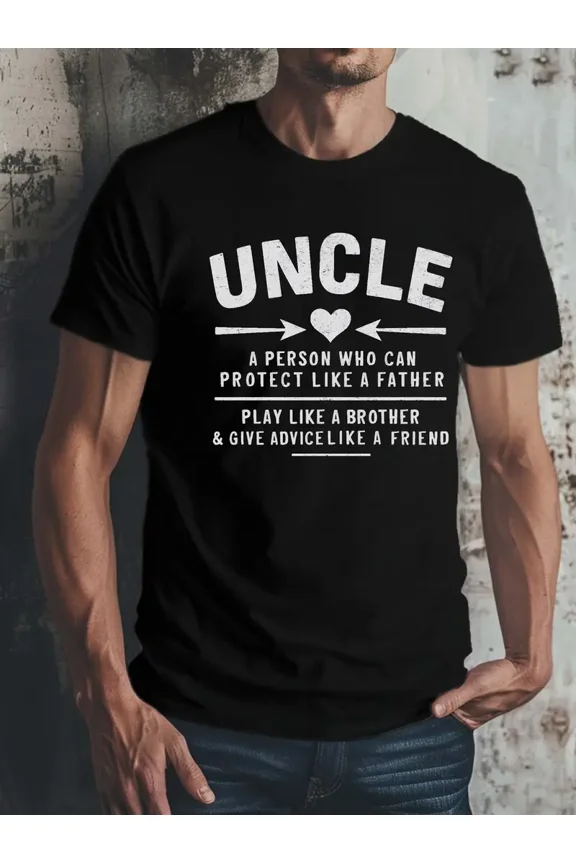 Uncle Definition Quote Protect Like a Father Gift for Uncle Men Graphic Short Sleeve T-Shirt