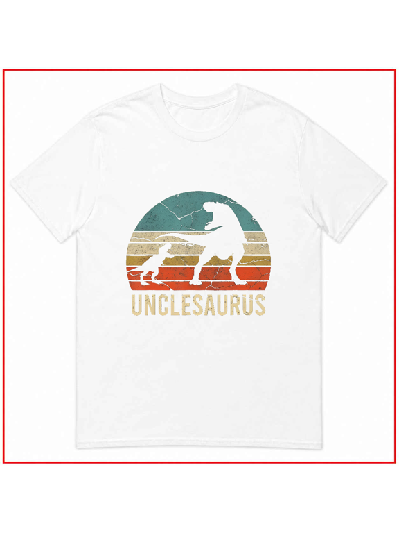 Uncle Dinosaur Funny Dad Kids Unclesaurus Holiday Graphic Unisex T Shirt V15765 Size S- 5XL