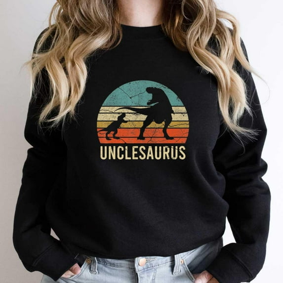 Uncle Dinosaur Funny Daddy Dad 2 3 4 Kids Unclesaurus Holiday Graphic SW12277 Unisex Sweatshirt, Up to Size 5XL