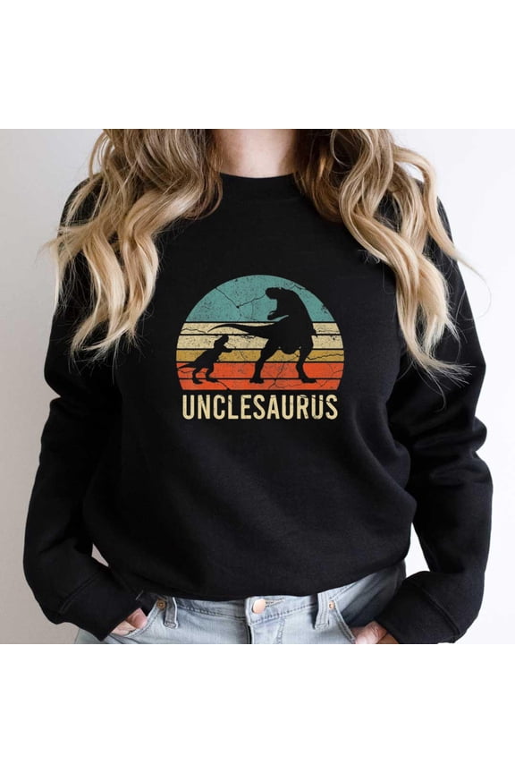 Uncle Dinosaur Funny Daddy Dad 2 3 4 Kids Unclesaurus Holiday Graphic SW12277 Unisex Sweatshirt, Up to Size 5XL
