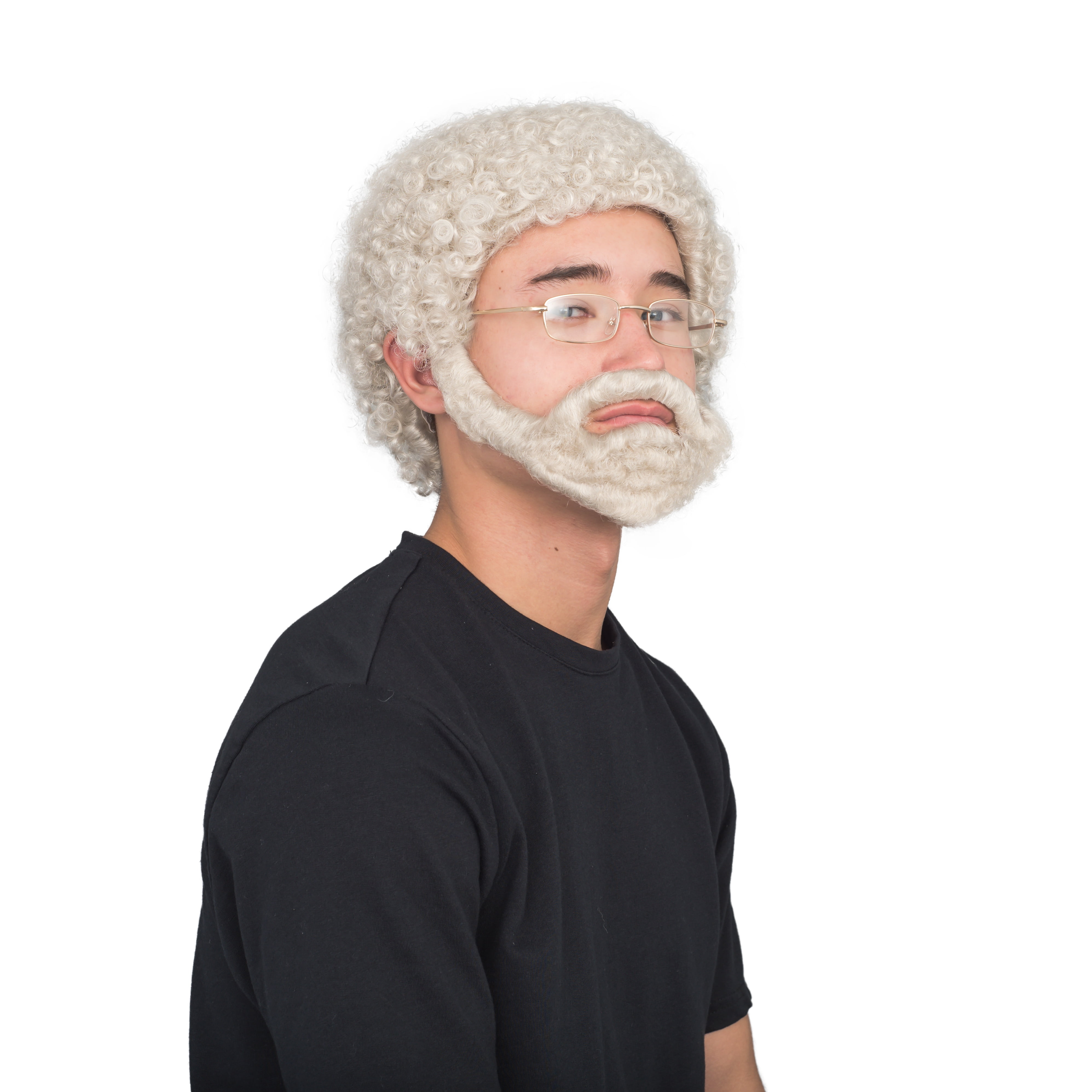 Uncle Drew Adult Hallloween Costume Accessory Wig Beard and Glasses Set