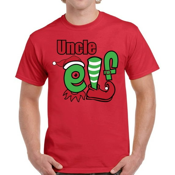 Uncle Elf Christmas T Shirt for Men Merry Christmas - S M L XL 2XL 3XL 4XL 5XL Xmas Graphic Tee - Christmas Winter Holiday Gift Cotton T-Shirt for Men
