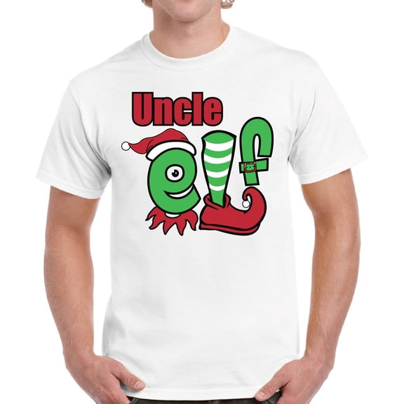 Uncle Elf Christmas T Shirt for Men Merry Christmas - S M L XL 2XL 3XL 4XL 5XL Xmas Graphic Tee - Christmas Winter Holiday Gift Cotton T-Shirt for Men