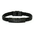 thumbnail image 1 of Uncle Engraved Braided Leather Bracelet IM THE FAVORITE Confidence Gift for Him Birthday Christmas Graduation, 1 of 1