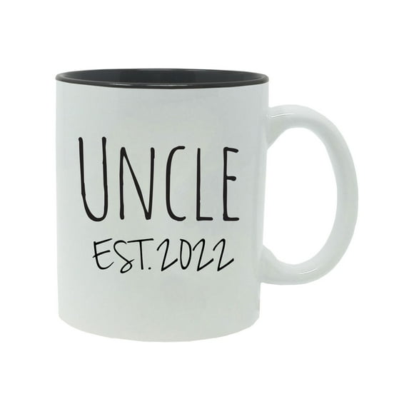 Uncle Established Est. 2022 11-Ounce Ceramic Sublimation Coffee Mug with Gift Box, Black