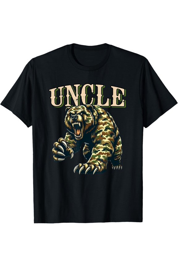 Uncle Father'S Day Bear Costume Camo Matching Family Lover T-Shirt Unisex S-5XL Hot Trending Shirt, Vintage Birthday Gift
