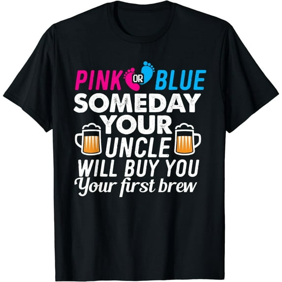 Uncle Gender Reveal Party Shirt Pink Blue Boy Girl