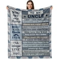 thumbnail image 1 of Uncle Gifts Blanket 60"x50", Best Uncle Gifts, Uncle Birthday Gifts, Gifts for Uncle, Uncle Gifts from Niece/Nephew, Birthday Gifts for Uncle, 1 of 5