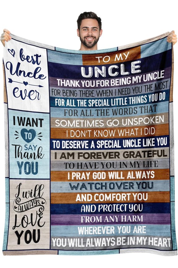 Uncle Gifts for Christmas, Uncle Gifts for Men, Uncle Gifts from Niece Nephew, Great Gifts for Uncle, Best Uncle Ever Gifts for New Uncle, Uncle Christmas Birthday Gifts Blanket 50"x60"