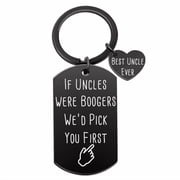 Isiyu Lightweight If Uncle Were Boogers We d Pick You First Keychain, Black, 1