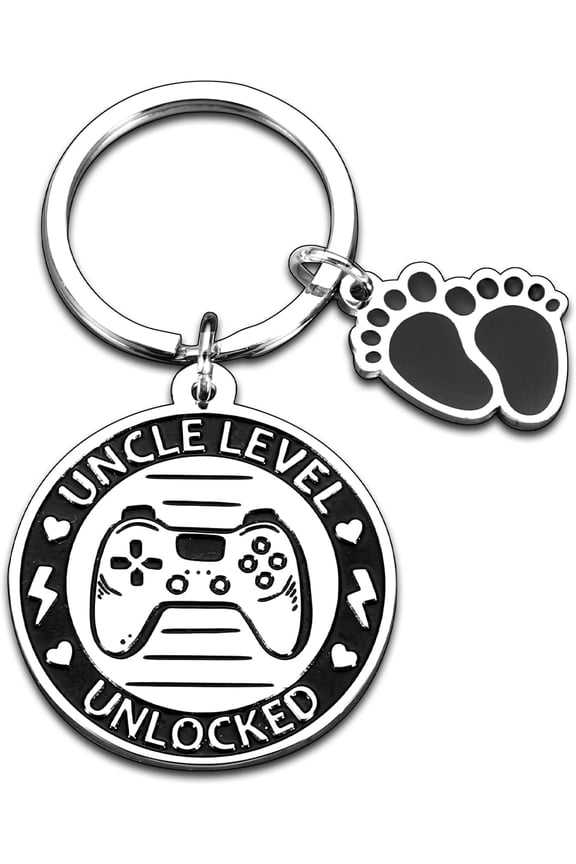 Uncle Gifts, Keychain Gifts for Uncle, New-Uncle Gift for Brother, Funny Best Uncles Present, Promoted to Uncle Gift from Niece Nephew, Nuncle Level Unlocked